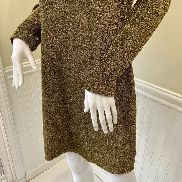 MICHAEL Michael Kors Metallic Cowl Back Gold Sheath Dress, M - Picture 4 of 16